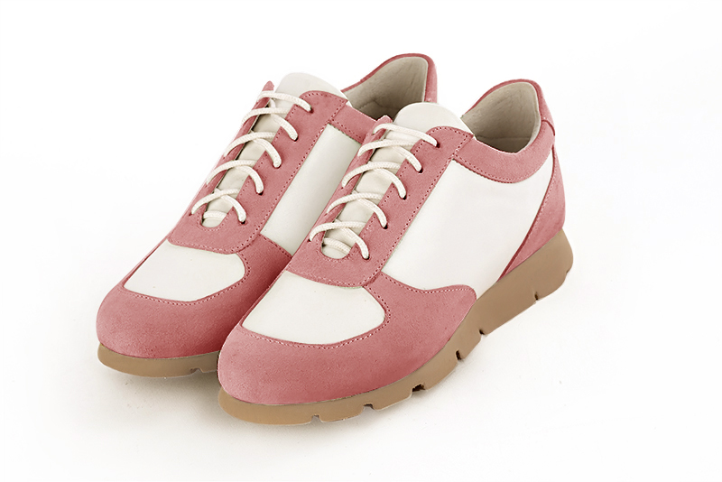 Dusty rose pink and off white women's dress sneakers. - Florence KOOIJMAN